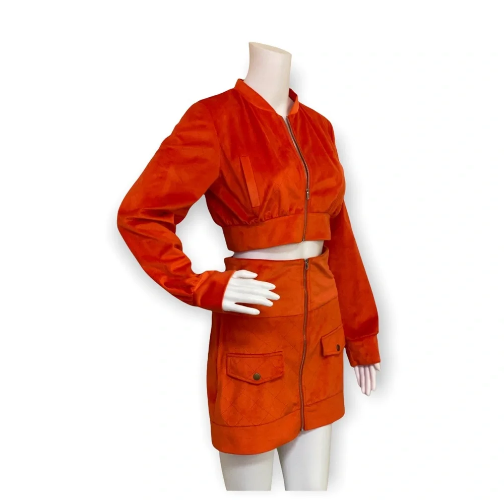Suede Jacket & Skirt Set - Picture 3 of 11